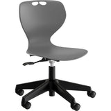 Stol Tarris 3D, gråt sæde med sort hjulkryds