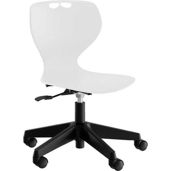 Stol Tarris 3D, hvidt sæde med sort hjulkryds – image 1