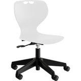 Stol Tarris 3D, hvidt sæde med sort hjulkryds – image 2