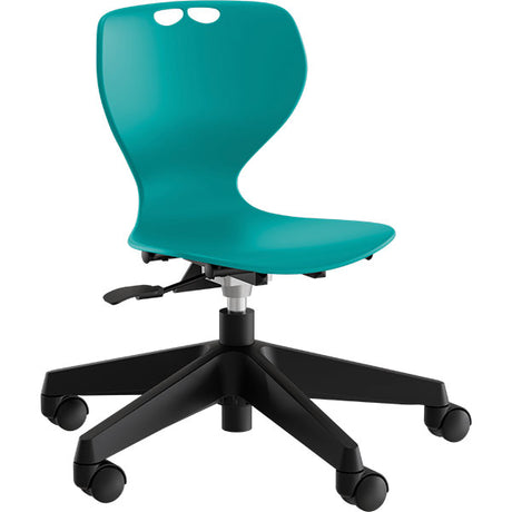 Stol Tarris Junior, turkis sæde med sort hjulkryds