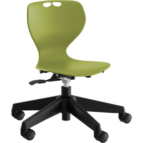 Stol Tarris Junior, oliven sæde med sort hjulkryds – image 2