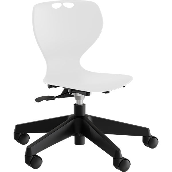 Stol Tarris Junior, hvidt sæde med sort hjulkryds – image 1