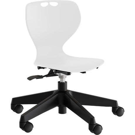 Stol Tarris Junior, hvidt sæde med sort hjulkryds