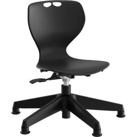 Stol Tarris Junior, sort sæde med sort hjulkryds og glidesko