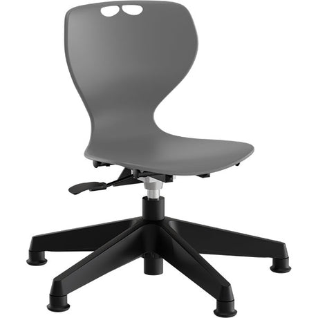 Stol Tarris Junior, gråt sæde med sort hjulkryds og glidesko