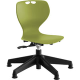 Stol Tarris Junior, oliven sæde med sort hjulkryds og glidesko