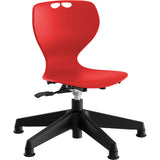 Stol Tarris Junior, rødt sæde med sort hjulkryds og glidesko