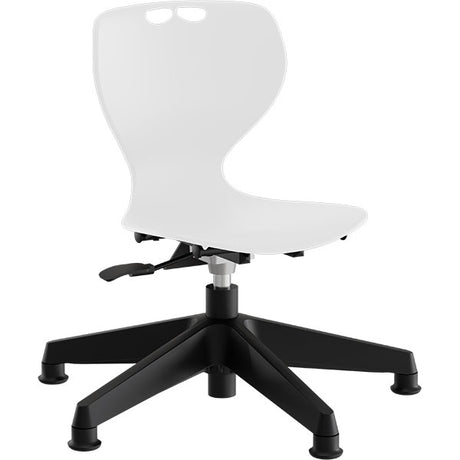 Stol Tarris Junior, hvidt sæde med sort hjulkryds og glidesko