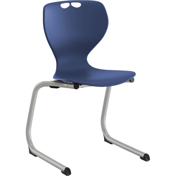 Stol Tarris Junior, blåt sæde med alugråt C-stel – image 2