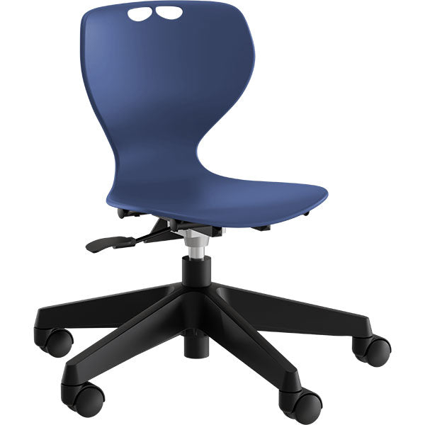 Stol Tarris Junior, blåt sæde med sort hjulkryds – image 1