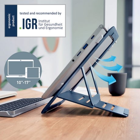 Leitz Ergo laptop stand flat dark grey