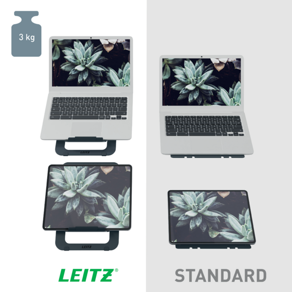 Leitz Ergo laptop stand flat dark grey