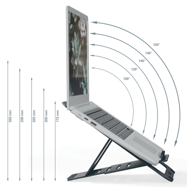 Leitz Ergo laptop stand flat dark grey