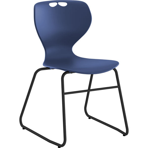 Stol Tarris, blåt sæde med sort lukket stel – image 1