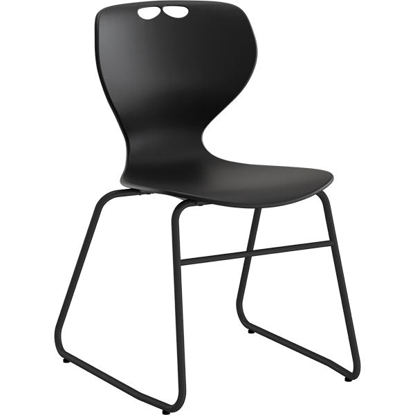 Stol Tarris, sort sæde med sort lukket stel – image 1