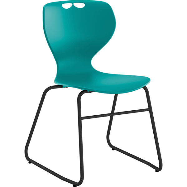 Stol Tarris, turkis sæde med sort lukket stel – image 1