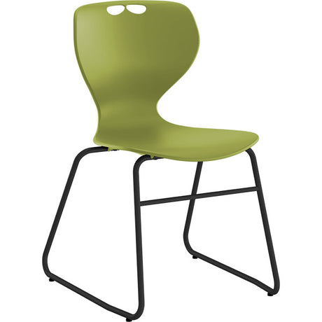 Stol Tarris, oliven sæde med sort lukket stel