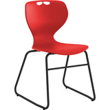 Stol Tarris, rødt sæde med sort lukket stel – image 2