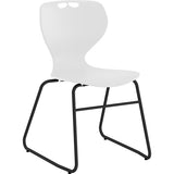 Stol Tarris, hvidt sæde med sort lukket stel – image 1