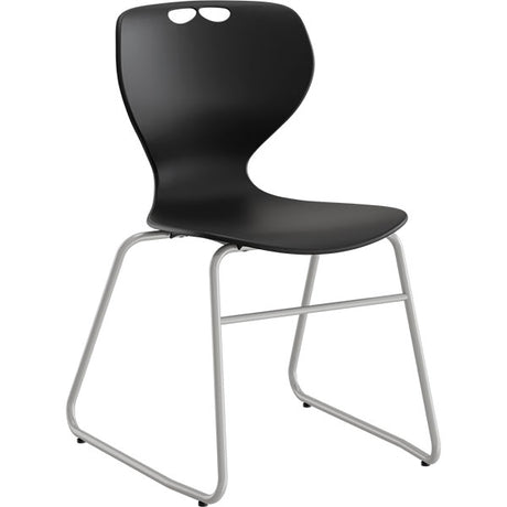 Stol Tarris, alugråt sæde med alugråt lukket stel