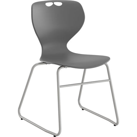 Stol Tarris, gråt sæde med alugråt lukket stel