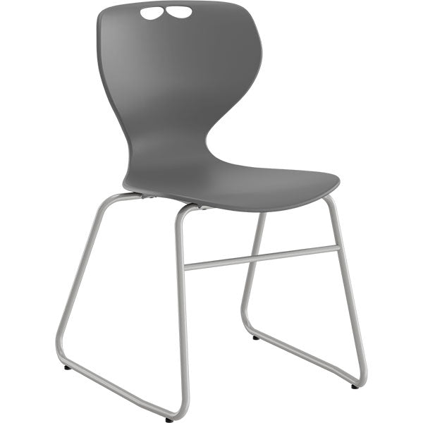 Stol Tarris, gråt sæde med alugråt lukket stel – image 1