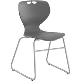 Stol Tarris, gråt sæde med alugråt lukket stel