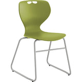 Stol Tarris, oliven sæde med alugråt lukket stel – image 2