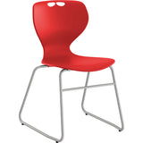 Stol Tarris, rødt sæde med alugråt lukket stel – image 1