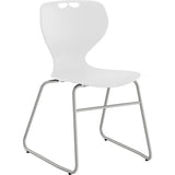 Stol Tarris, hvidt sæde med alugråt lukket stel – image 1