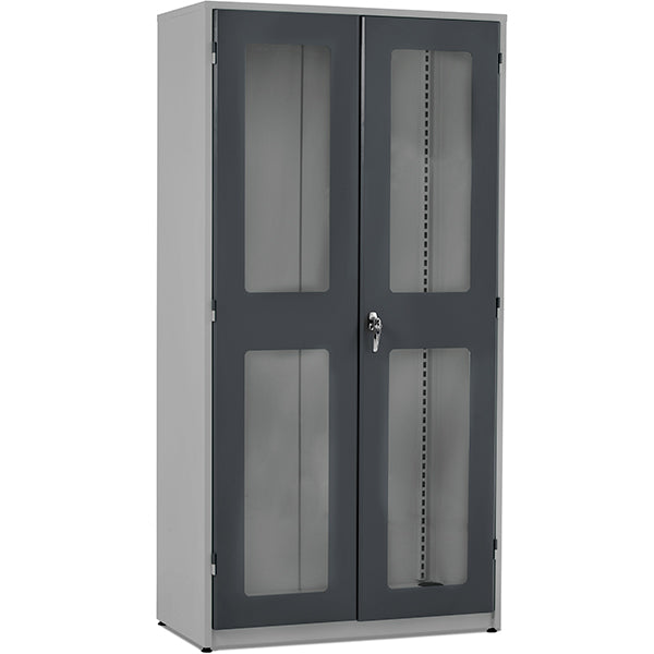 Værktøjsskab GBP 1020x540x2000mm med plexiglas, RAL7004/7024 – image 2