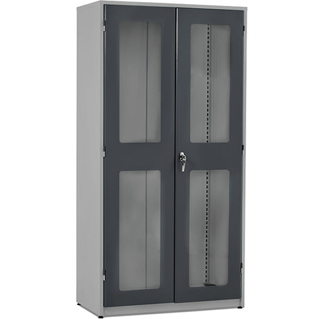 Værktøjsskab GBP 1020x540x2000mm med plexiglas, RAL7004/7024 – image 2