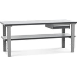 Filebænk 2000x800 mm enkeltskuffe og underhylde – image 2