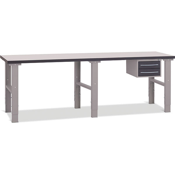 GBP Filebænk 2500x800 mm inkl. skuffesektion (2 skuffer) – Arbejdsborde