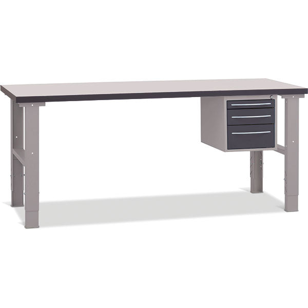 GBP Filebænk 2000x800 mm inkl. skuffesektion (3 skuffer) – Arbejdsborde