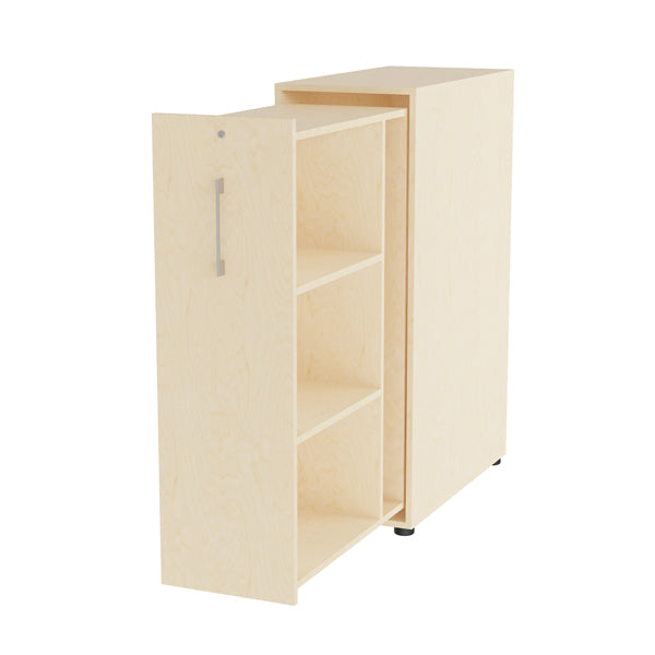 Towerskab DNA A9 Højre, Birk med alugråt håndtag – image 1