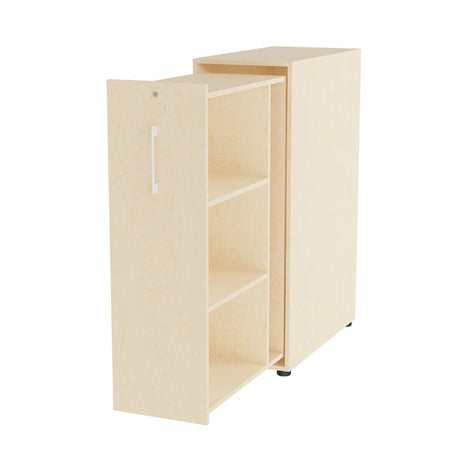 Towerskab DNA A9 Højre, Birk med hvidt håndtag