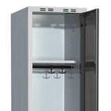 Garderobeskab 3x400mm m/lige tag, antracit dør med greb for hængelås og sokkel – image 2