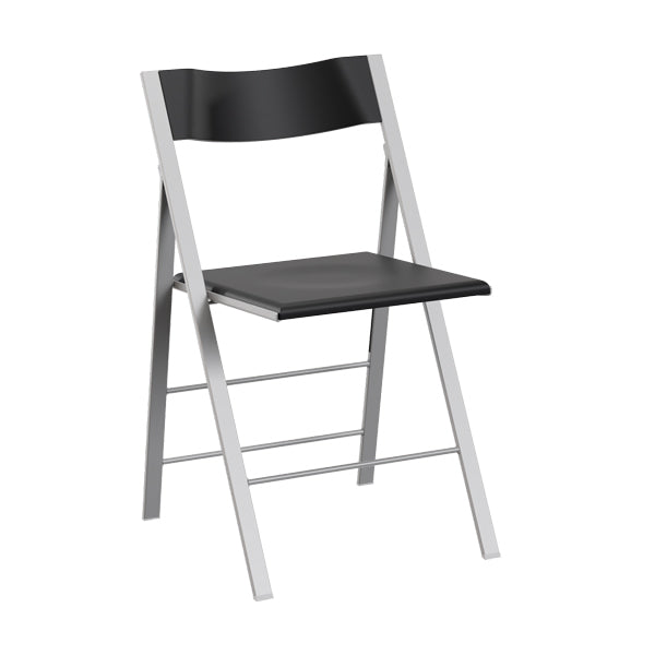 Klapstol Mini sort med alugrå stoleben, 2-pak – image 2