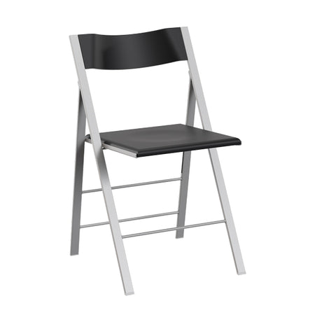 Klapstol Mini sort med alugrå stoleben, 2-pak – image 2