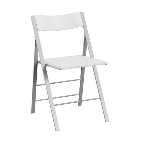 Klapstol Mini hvid med alugrå stoleben, 2-pak – image 2