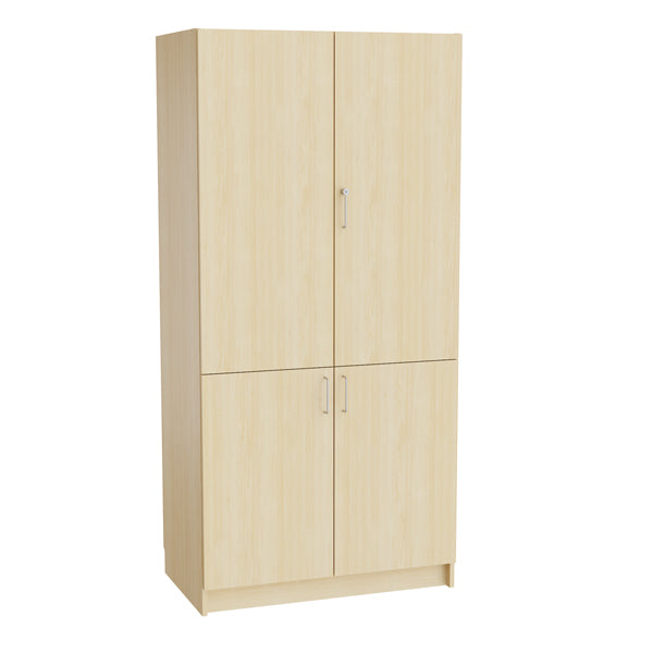 Mora Højskab med delte døre 2100x1000x600mm birk laminat