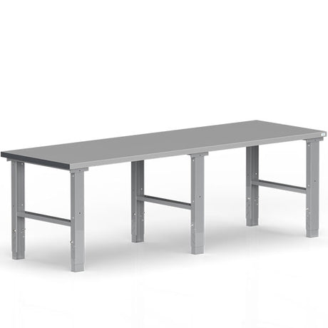 Filebænk 2500x800 mm stål bordplade – image 1
