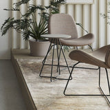 Bord Tilkka lys grå linoleum, sort stel