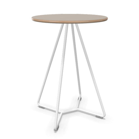 Bord Tilkka lys grå linoleum, hvidt stel