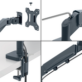 Monitor Arm Ergo Space Saving Single, Dark Grey