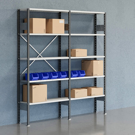 GBP Lagerreol Åben V06 2100x2000x300  RAL 7035 – Lagerreoler (billede 1)
