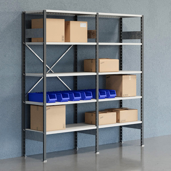 GBP Lagerreol Åben V06 2100x2000x500  RAL 7035 – Lagerreoler (billede 1)
