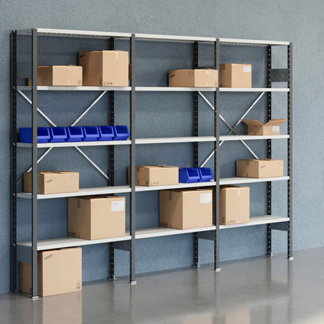 GBP Lagerreol Åben V06 2100x3000x300  RAL 7035 – Lagerreoler (billede 1)
