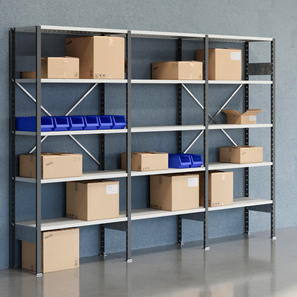 GBP Lagerreol Åben V06 2100x3000x400  RAL 7035 – Lagerreoler (billede 1)